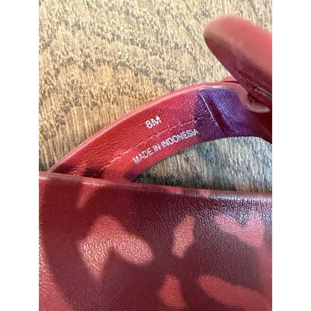Tory Burch Miller Cloud Leather Thong Sandals Women’s Size 8 Red Logo Comfort - Picture 7 of 9